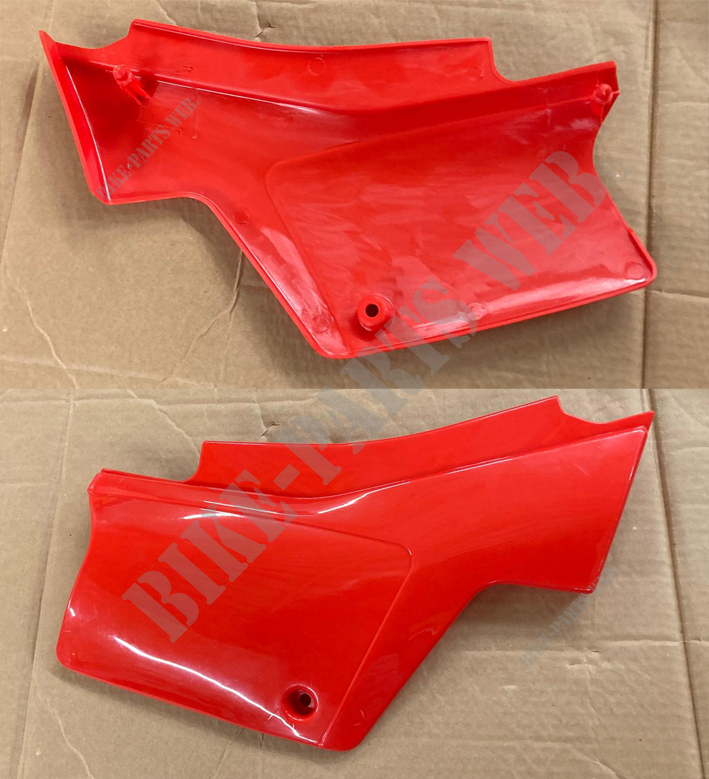 Side cover, right Honda XL250R 1982 red colour R110, XL500R by adding a front bracket - CACHE LATERAL D XL250RC R110